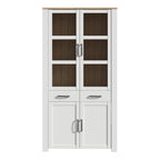 Balmoral Display Cabinet 4 Door 2 Drawer in Oak/White