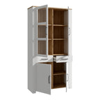 Balmoral Display Cabinet 4 Door 2 Drawer in Oak/White