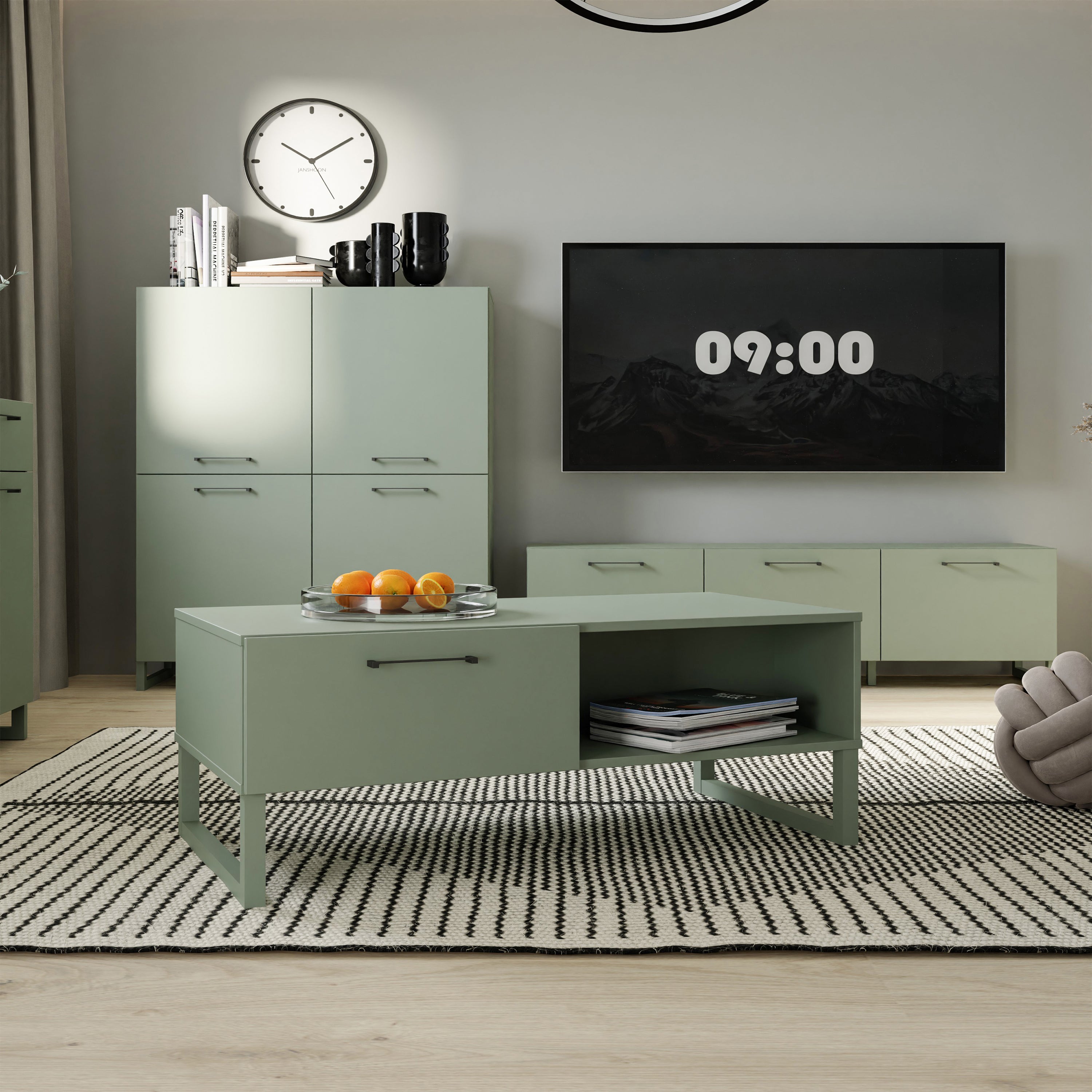 Sadie 1 Drawer Coffee Table in Sage Green
