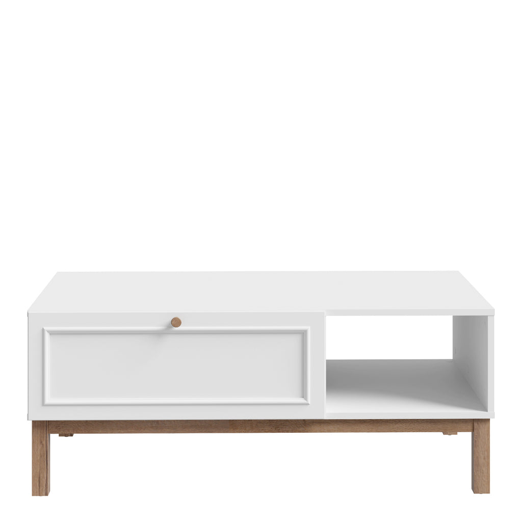 Woodland 1 Drawer Coffee Table in Light Grey and Oak