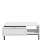Woodland 1 Drawer Coffee Table in Light Grey and Oak