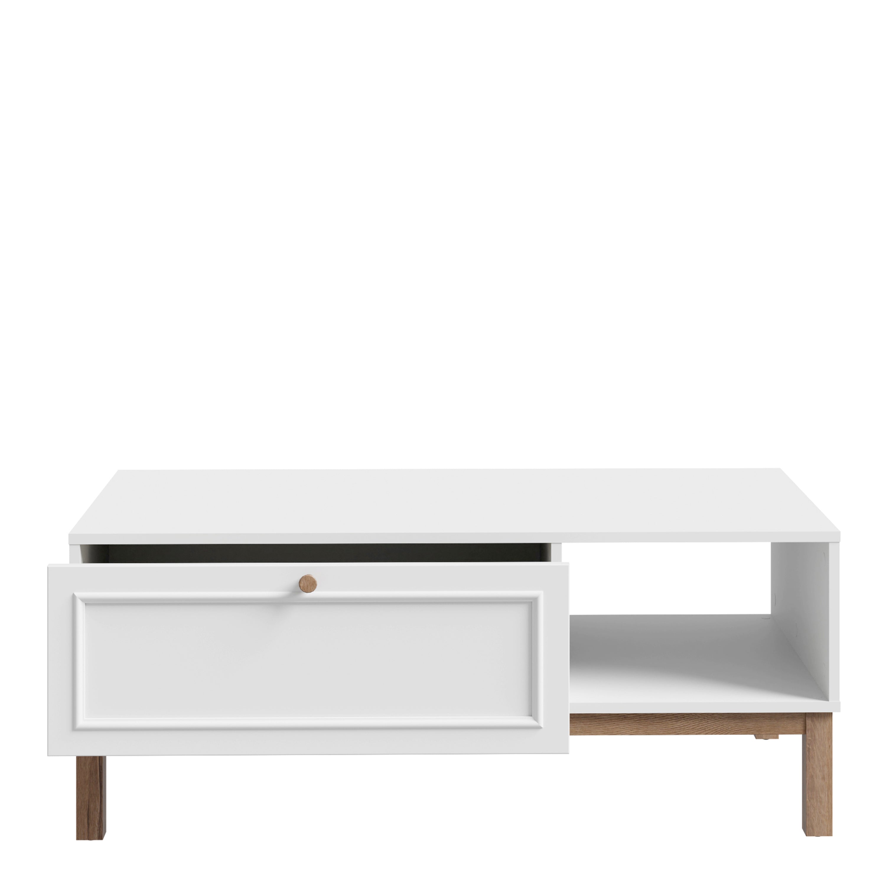 Woodland 1 Drawer Coffee Table in Light Grey and Oak