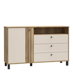 Grayson 1 Door 3 Drawer Chest In Cream and Oak