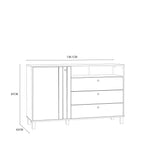 Grayson 1 Door 3 Drawer Chest In Cream and Oak