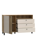 Grayson 1 Door 3 Drawer Chest In Cream and Oak