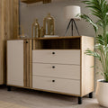 Grayson 1 Door 3 Drawer Chest In Cream and Oak