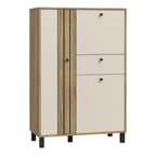 Grayson 3 Door 1 Drawer Cabinet In Cream and Oak