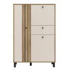 Grayson 3 Door 1 Drawer Cabinet In Cream and Oak