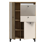 Grayson 3 Door 1 Drawer Cabinet In Cream and Oak