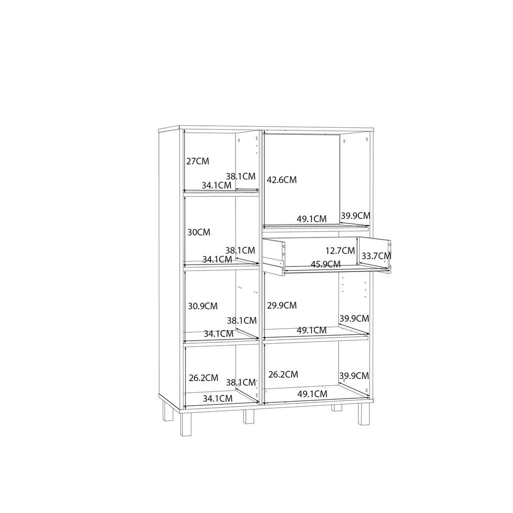Grayson 3 Door 1 Drawer Cabinet In Cream and Oak