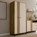 Grayson 2 Door Wardrobe In Cream and Oak