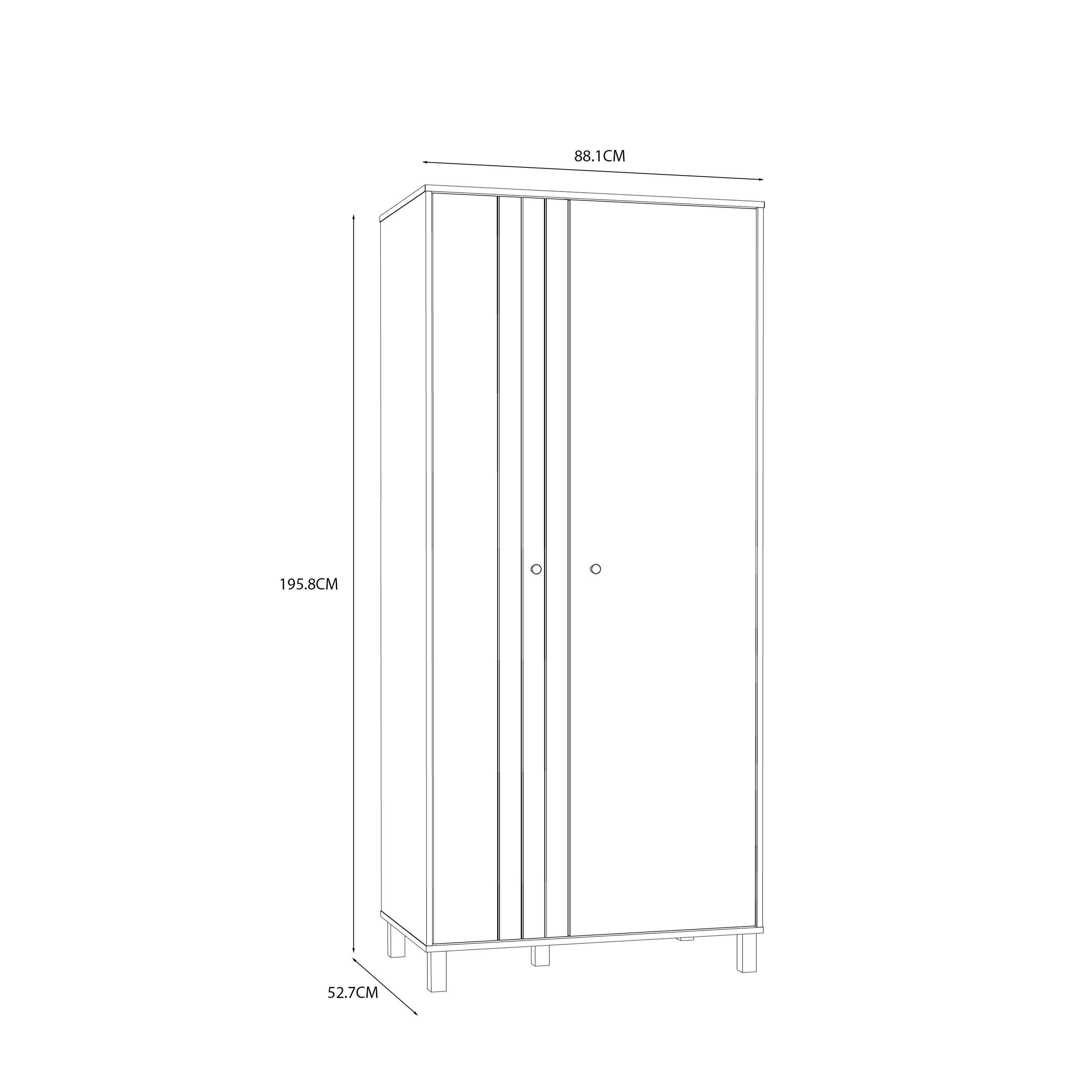 Grayson 2 Door Wardrobe In Cream and Oak