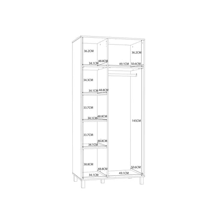 Grayson 2 Door Wardrobe In Cream and Oak