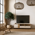 Grayson TV Unit in Cream and Oak