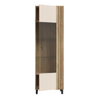 Grayson Glass Door Display Cabinet in Cream and Oak