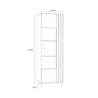 Grayson Glass Door Display Cabinet in Cream and Oak