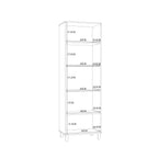 Grayson Glass Door Display Cabinet in Cream and Oak