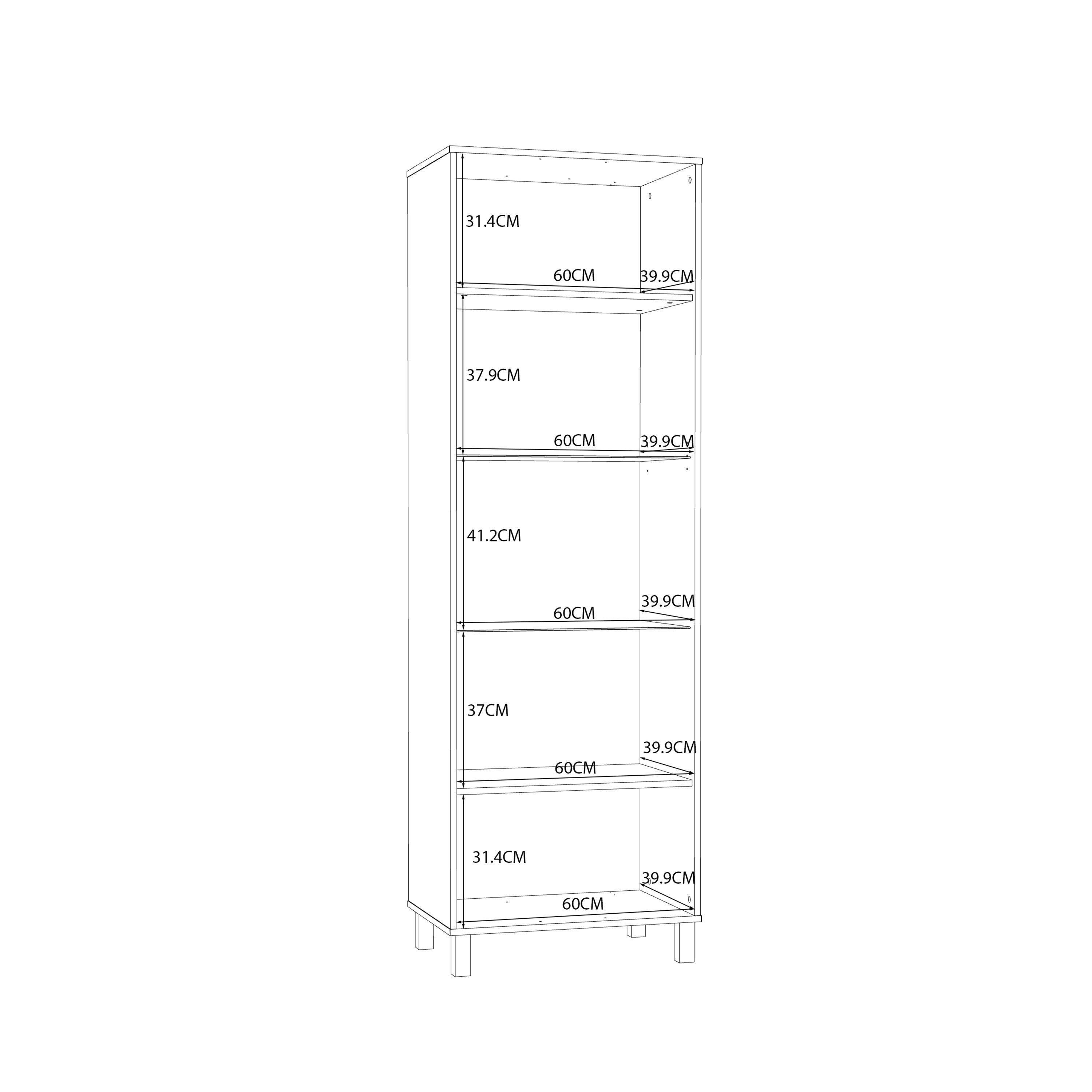 Grayson Glass Door Display Cabinet in Cream and Oak