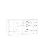 Karis 4 Door 2 Drawer Sideboard in Grey and Oak