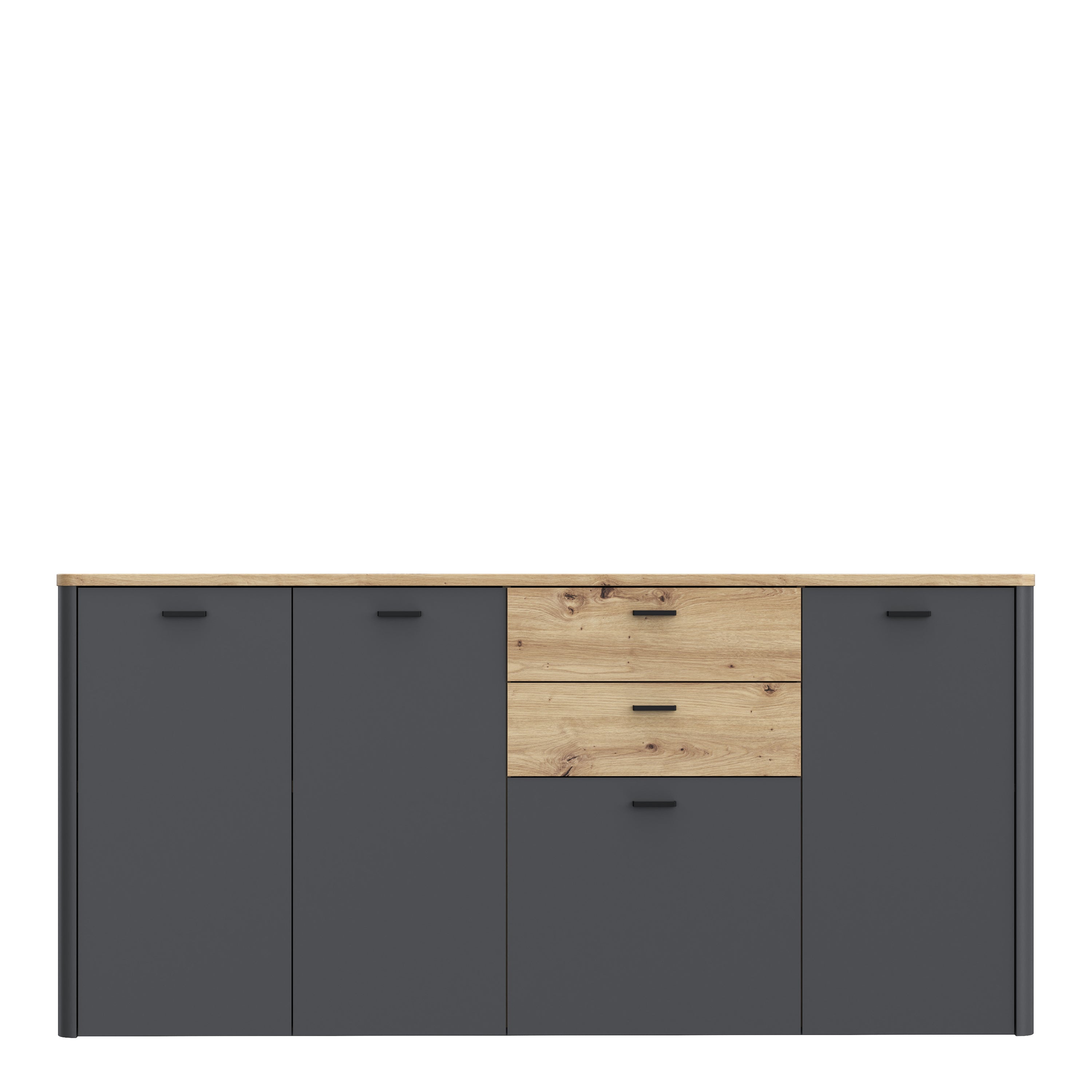 Karis 4 Door 2 Drawer Sideboard in Grey and Oak