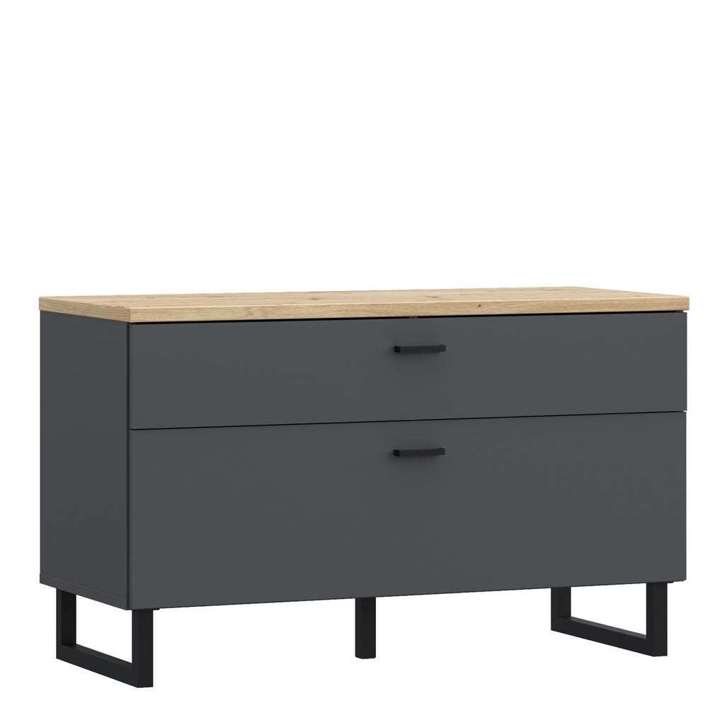 Karis TV Unit with 1 Drawer 1 Flip Door in Grey and Oak