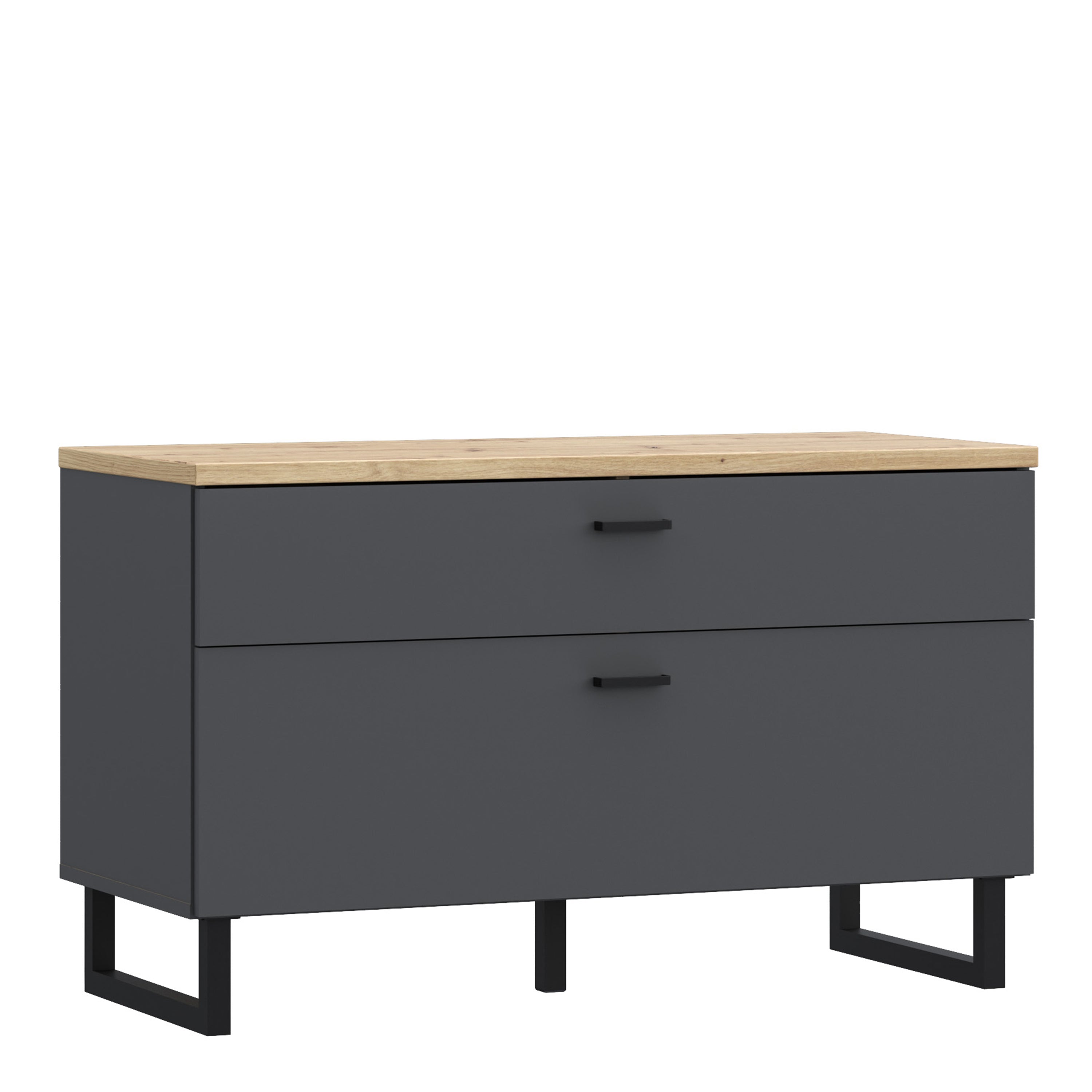 Karis TV Unit with 1 Drawer 1 Flip Door in Grey and Oak