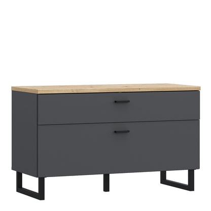 Karis TV Unit with 1 Drawer 1 Flip Door in Grey and Oak