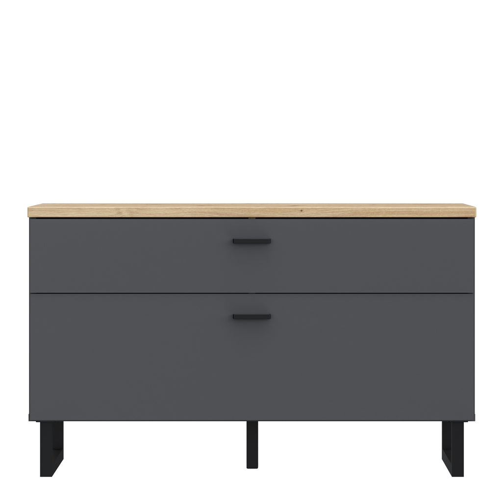 Karis TV Unit with 1 Drawer 1 Flip Door in Grey and Oak