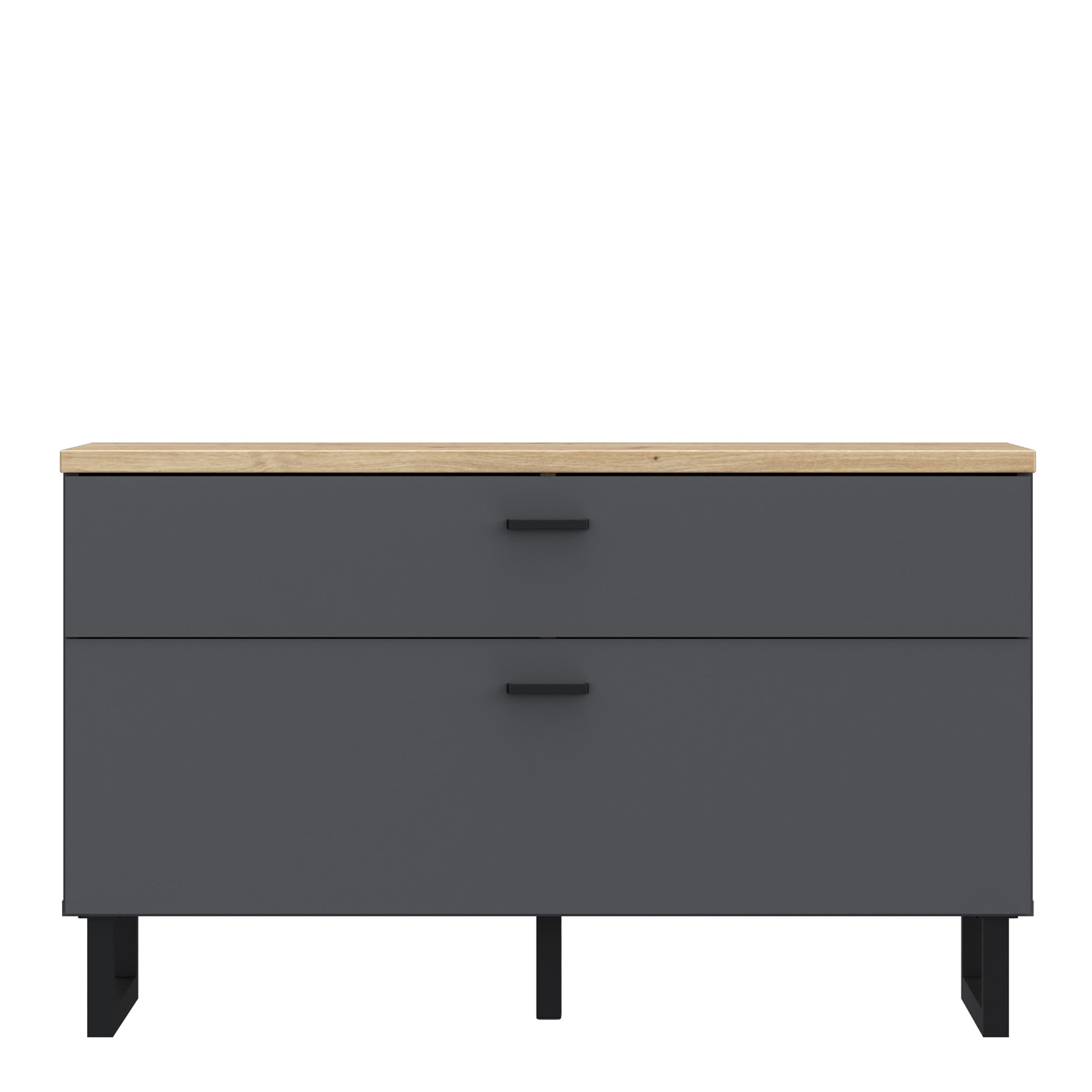 Karis TV Unit with 1 Drawer 1 Flip Door in Grey and Oak