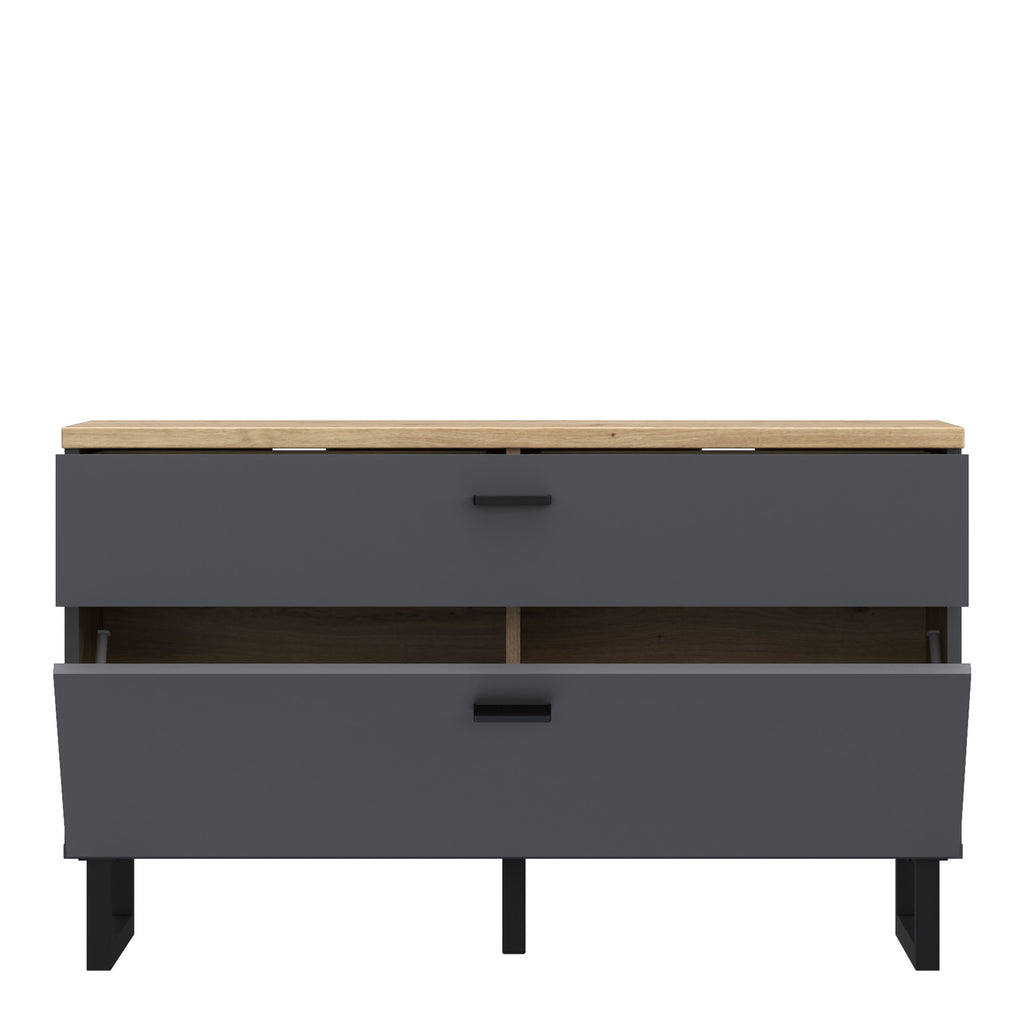 Karis TV Unit with 1 Drawer 1 Flip Door in Grey and Oak
