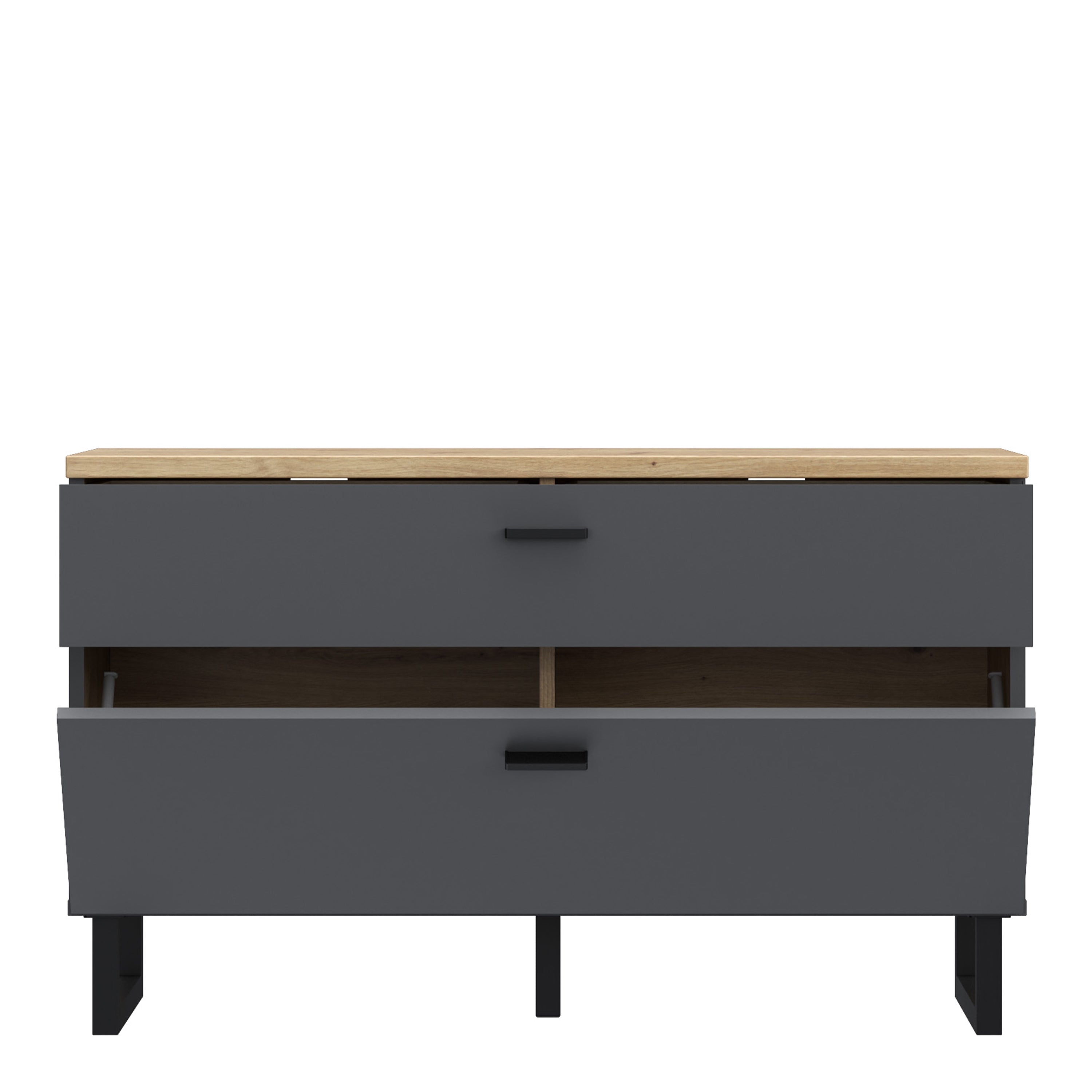 Karis TV Unit with 1 Drawer 1 Flip Door in Grey and Oak