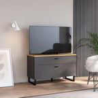 Karis TV Unit with 1 Drawer 1 Flip Door in Grey and Oak