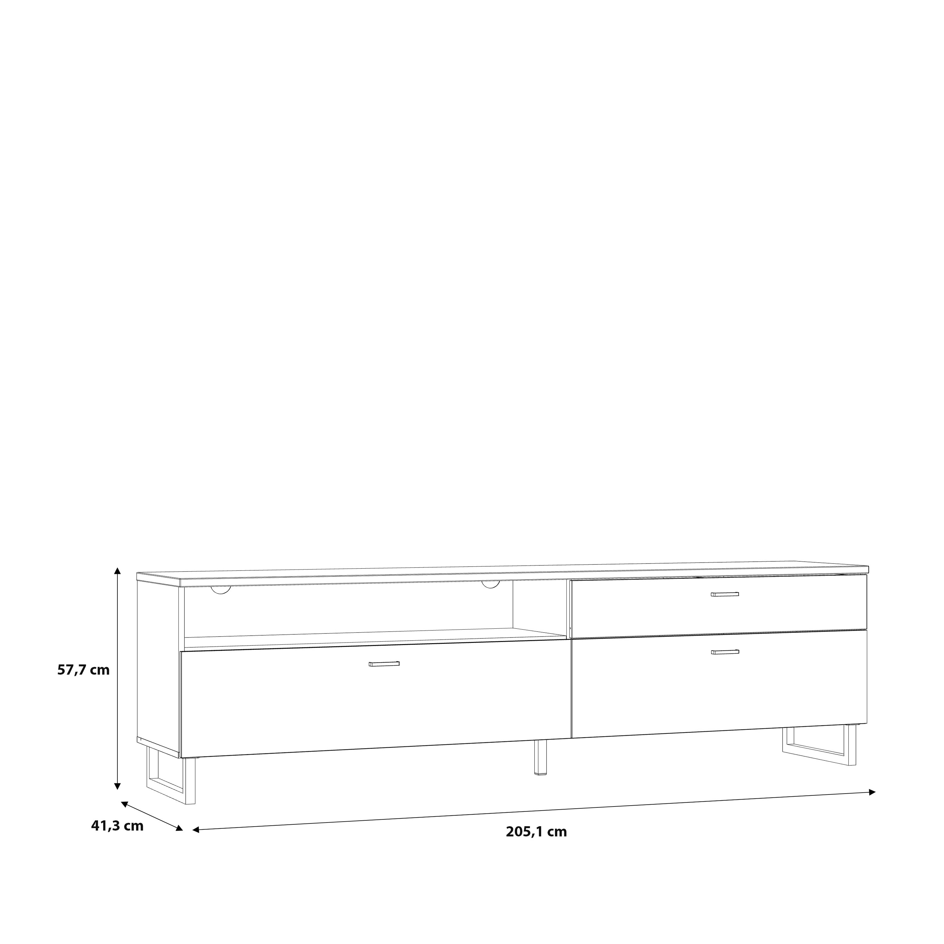 Karis TV Unit with 1 Drawer 2 Flip Doors in Grey and Oak