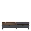 Karis TV Unit with 1 Drawer 2 Flip Doors in Grey and Oak inc LED Lighting