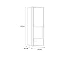 Karis Display Cabinet with 1 Glass Door in Grey and Oak inc LED Lighting