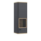 Karis Display Cabinet with 1 Glass Door in Grey and Oak