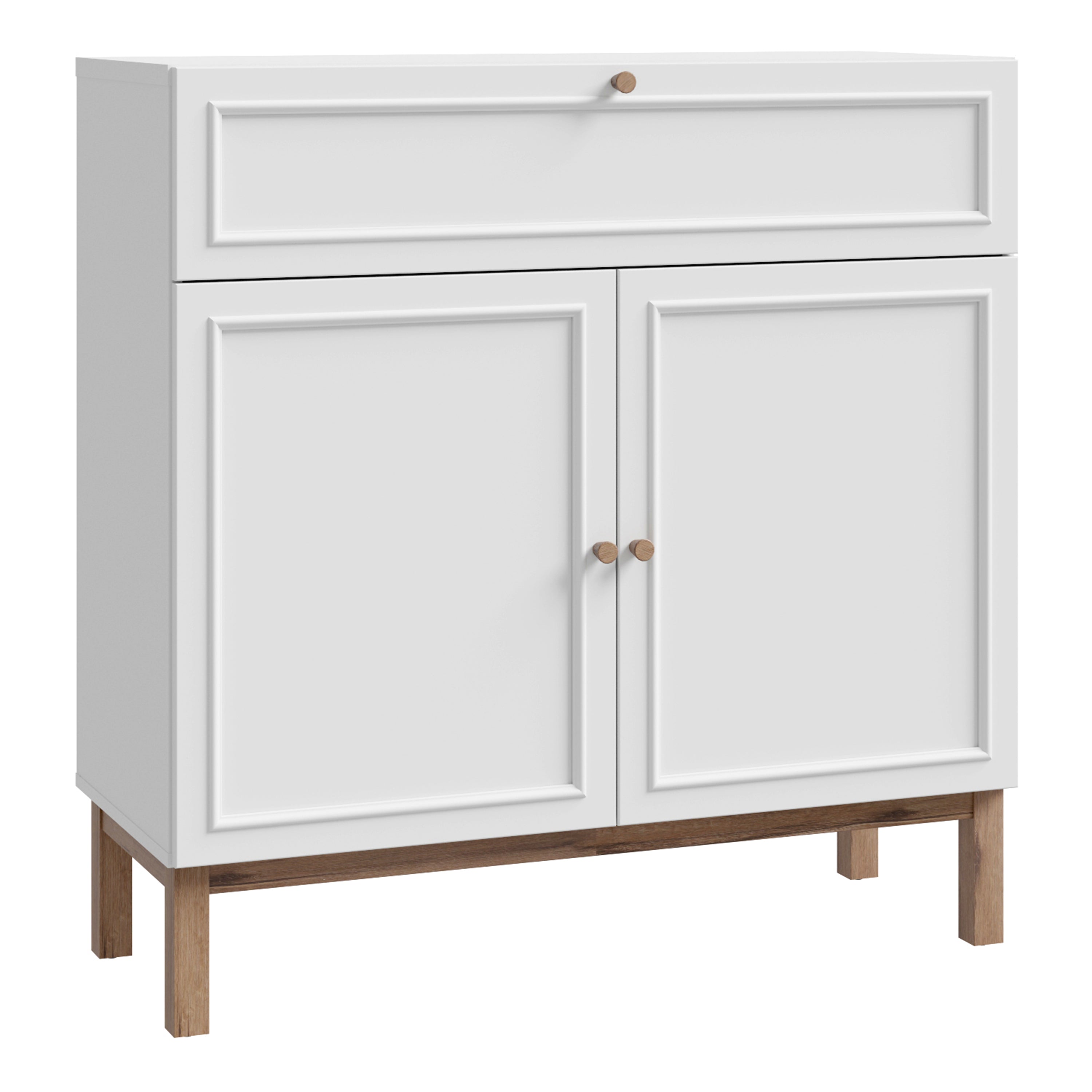 Woodland 2 Door 1 Drawer Console/ Sideboard in Light Grey and Oak