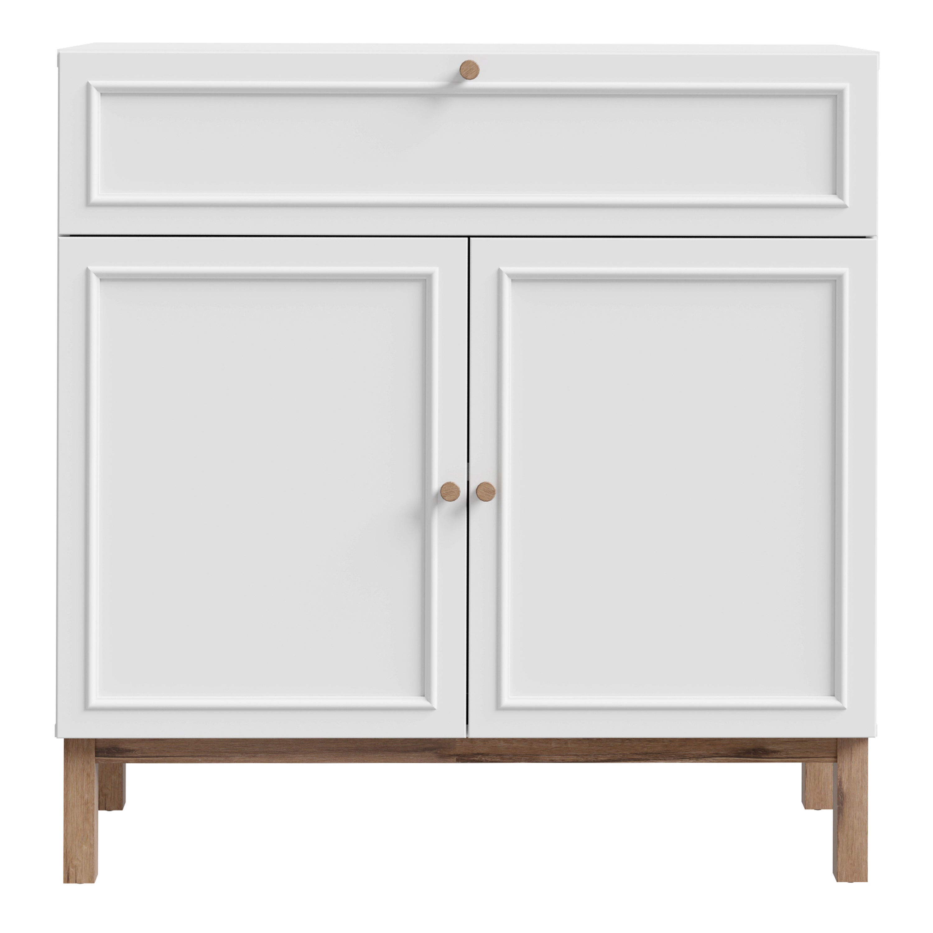 Woodland 2 Door 1 Drawer Console/ Sideboard in Light Grey and Oak