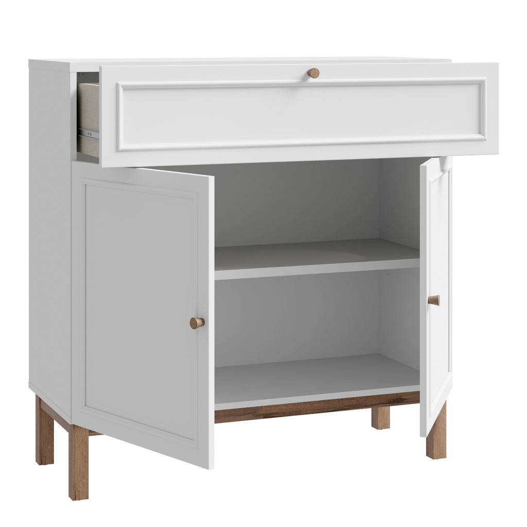 Woodland 2 Door 1 Drawer Console/ Sideboard in Light Grey and Oak