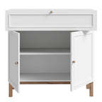 Woodland 2 Door 1 Drawer Console/ Sideboard in Light Grey and Oak