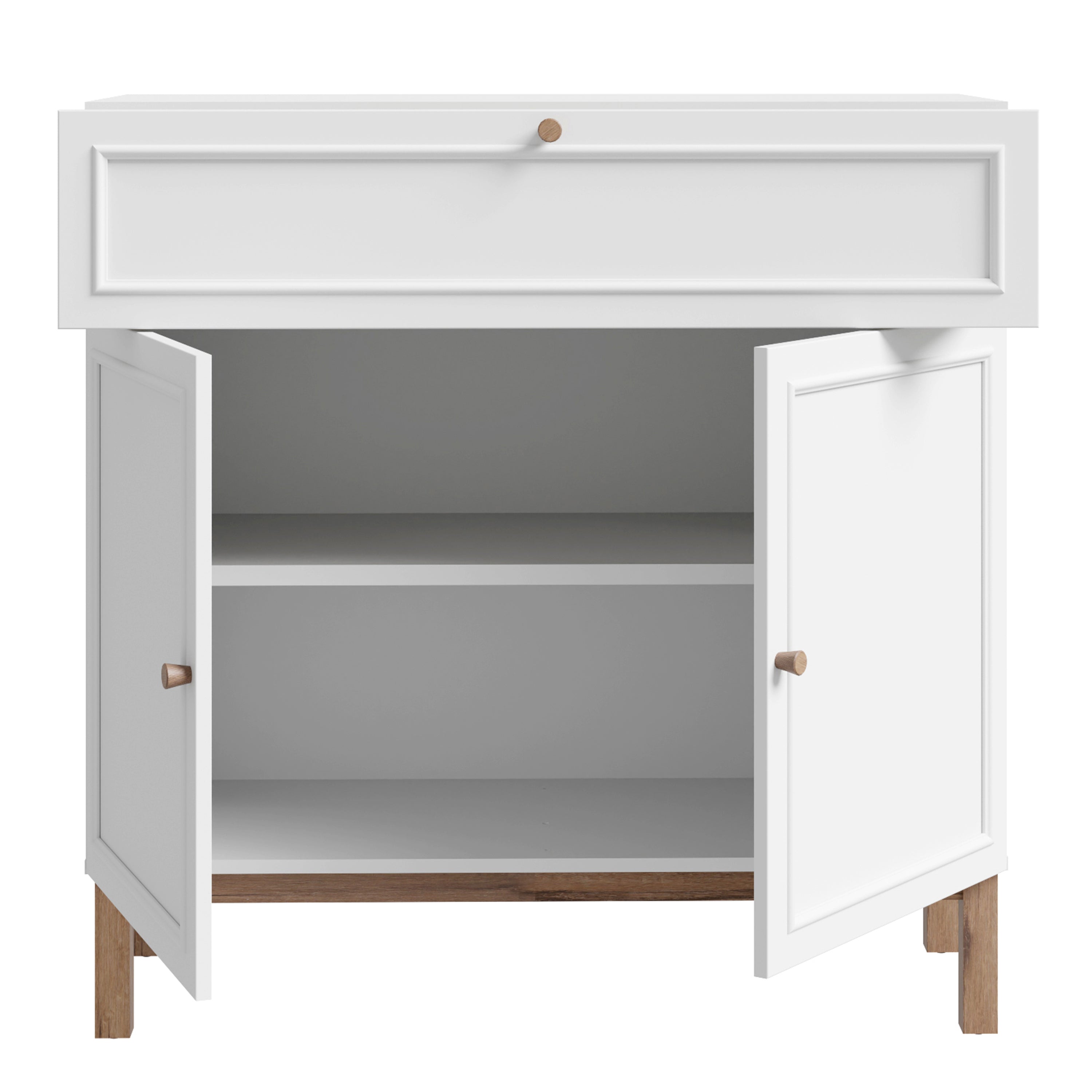 Woodland 2 Door 1 Drawer Console/ Sideboard in Light Grey and Oak