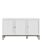 Woodland 3 Door 1 Drawer Sideboard in Light Grey and Oak