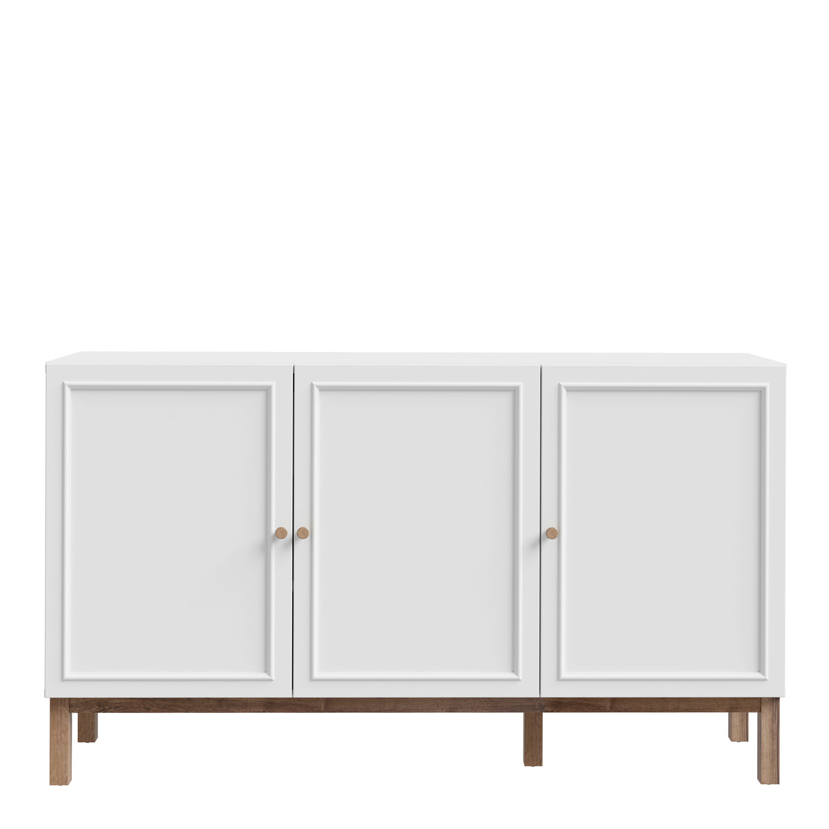 Woodland 3 Door 1 Drawer Sideboard in Light Grey and Oak