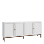 Woodland 4 Door 1 Drawer Sideboard in Light Grey and Oak