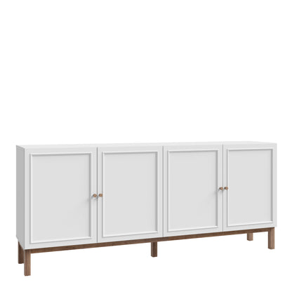 Woodland 4 Door 1 Drawer Sideboard in Light Grey and Oak