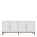 Woodland 4 Door 1 Drawer Sideboard in Light Grey and Oak