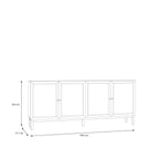 Woodland 4 Door 1 Drawer Sideboard in Light Grey and Oak