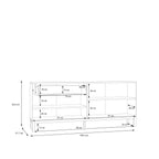 Woodland 4 Door 1 Drawer Sideboard in Light Grey and Oak