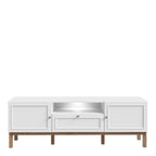 Woodland 2 Door 1 Drawer TV Unit in Light Grey & Oak (inc LED Lighting)