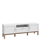Woodland 2 Door 1 Drawer TV Unit in Light Grey & Oak